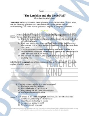 The Lambkin and the Little Fish - An 18th Century German Folk Tale about Unexpected Friendships and Shared Dreams!